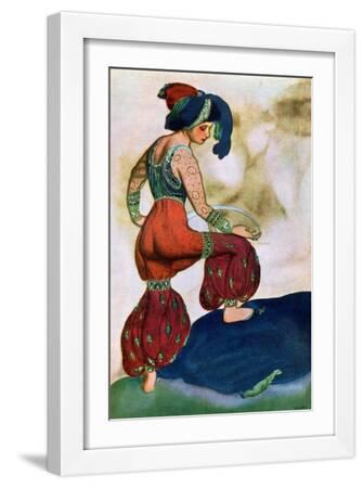 Costume Design For the Red Sultan, from Sheherazad - White Framed Art Print Wall Art, 12x18 Costume Design For the Red Sultan, from Sheherazad - White Framed Art Print Wall Art, 12x18