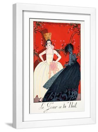 Day and Night, from 'Falbalas and Fanfreluches, Almanach des Modes Présente - White Framed Art Print Wall Art, 12x18 Day and Night, from 'Falbalas and Fanfreluches, Almanach des Modes Présente - White Framed Art Print Wall Art, 12x18