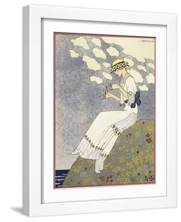 Design for a country dress by Maison Paquin, 1913 - White Framed Art Print Wall Art, 12x16 Design for a country dress by Maison Paquin, 1913 - White Framed Art Print Wall Art, 12x16