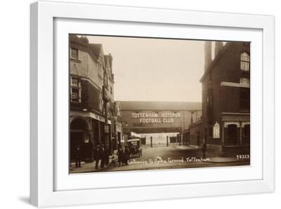 Entrance to Tottenham Hotspur Football Ground, C. 1906 - White Framed Art Print Wall Art, 18x12 Entrance to Tottenham Hotspur Football Ground, C. 1906 - White Framed Art Print Wall Art, 18x12