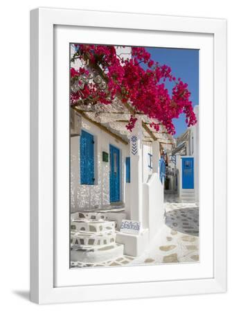 Europe, Greece, Cyklades, Mykonos, Part of the Cyclades Island Group in the Aegean Sea - White Framed Art Print Wall Art, 12x18 Europe, Greece, Cyklades, Mykonos, Part of the Cyclades Island Group in the Aegean Sea - White Framed Art Print Wall Art, 12x18