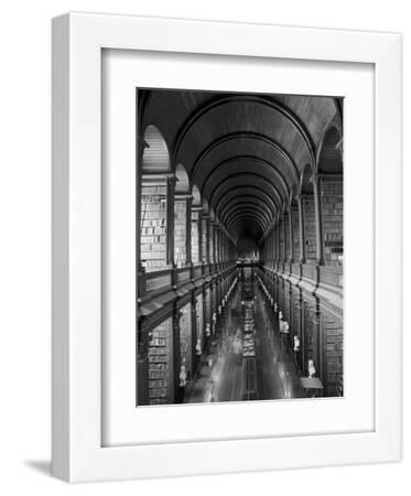 Gallery of the Old Library, Trinity College, Dublin, County Dublin, Eire (Ireland) - White Framed Art Print Wall Art, 9x12 Gallery of the Old Library, Trinity College, Dublin, County Dublin, Eire (Ireland) - White Framed Art Print Wall Art, 9x12