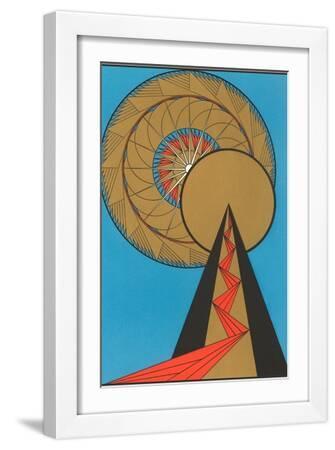 Geometric Art Deco - White Framed Art Print Wall Art, 12x18 Geometric Art Deco - White Framed Art Print Wall Art, 12x18