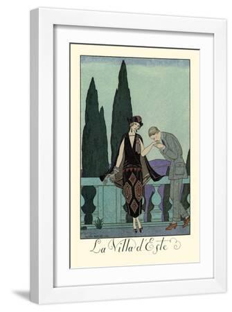 La Villa d'Este - White Framed Art Print Wall Art, 12x18 La Villa d'Este - White Framed Art Print Wall Art, 12x18