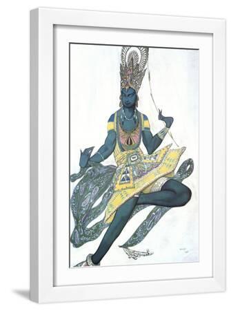 Le Dieu Bleu (The Blue God), Ballet Costume Design, 1911 - White Framed Art Print Wall Art, 12x18 Le Dieu Bleu (The Blue God), Ballet Costume Design, 1911 - White Framed Art Print Wall Art, 12x18