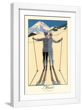 L'Hiver - White Framed Art Print Wall Art, 12x18 L'Hiver - White Framed Art Print Wall Art, 12x18