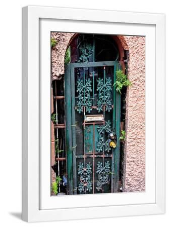 Old French Door, New Orleans, Louisiana, USA - White Framed Art Print Wall Art, 12x18 Old French Door, New Orleans, Louisiana, USA - White Framed Art Print Wall Art, 12x18