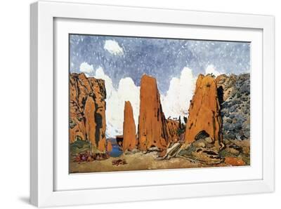 Set Design for a Ballets Russes Production of Ravel's Daphnis Et Chloe, 1912 - White Framed Art Print Wall Art, 18x12 Set Design for a Ballets Russes Production of Ravel's Daphnis Et Chloe, 1912 - White Framed Art Print Wall Art, 18x12