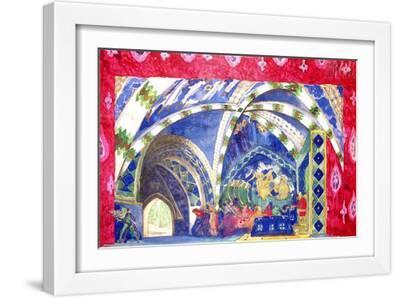 Set Design for "La Pisanelle, Ou La Mort Parfumee" by Gabriele D'Annunzio, 1913 - White Framed Art Print Wall Art, 18x12