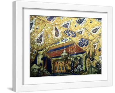 Stage Design for the Ballet Sheherazade by N. Rimsky-Korsakov, 1910 - White Framed Art Print Wall Art, 16x12