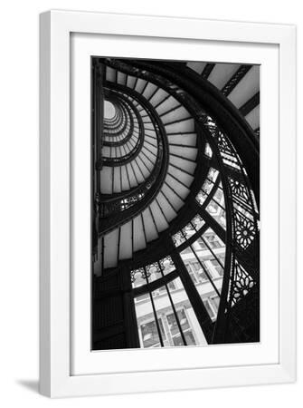 Stairwell The Rookery Chicago IL - White Framed Art Print Wall Art, 12x18