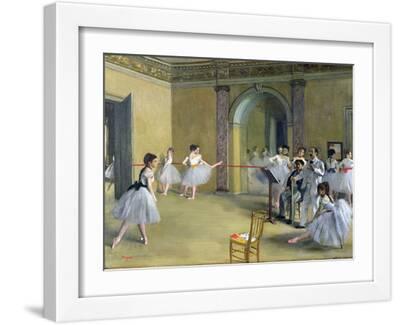 The Dance Foyer at the Opera on the Rue Le Peletier, 1872 - White Framed Art Print Wall Art, 16x12