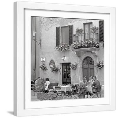 Tuscan Caffe #25 - White Framed Art Print Wall Art, 16x16