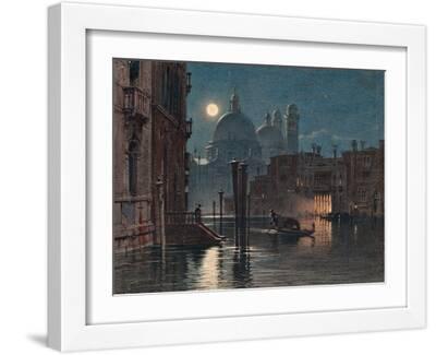 Venice under Moonlight, 1869 - White Framed Art Print Wall Art, 16x12 Venice under Moonlight, 1869 - White Framed Art Print Wall Art, 16x12